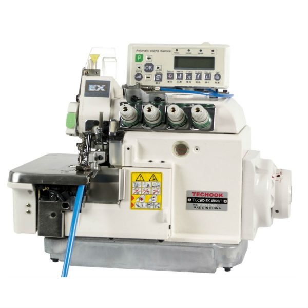 TK-5200-EXT-4BKUT-Máquina eletrônica ponto cadeia, equipada com sugador e embutidor de correntinha.